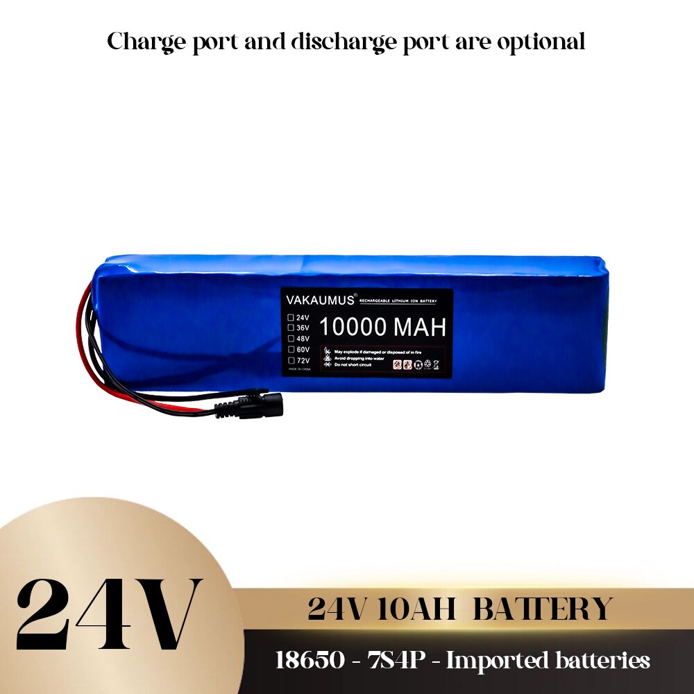 7S4P 24v Lithium Battery Pack 10000mah Electric Bike Ebike Scooter 18650 Lithium Battery with BMS battery 18650 power