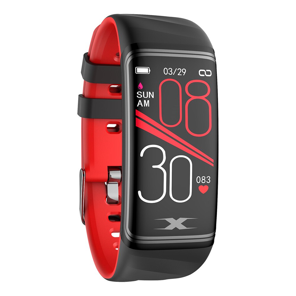 Smart Watch Smart Bracelet BT Sports Fitness Tracker Heart Rate Sleep Health Monitor Big Screen Smart Wristband For Android iOS: Red