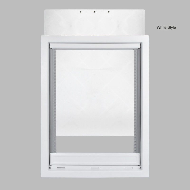 Puerta de PVC Extra grande para perro Golden Retrievers, pastores alemanes, Rottweilers y razas grandes, puerta de fácil entrada y salida para perros: L / Blanco