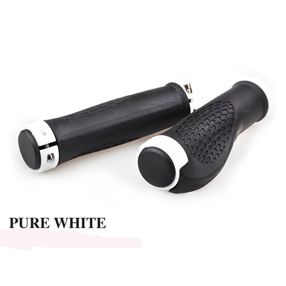 1 paire de poignées de vélo imperméables antidérapantes vtt poignées ergonomiques en caoutchouc VTT poignées de guidon vélo vélo accessoires de vélo: WHITE