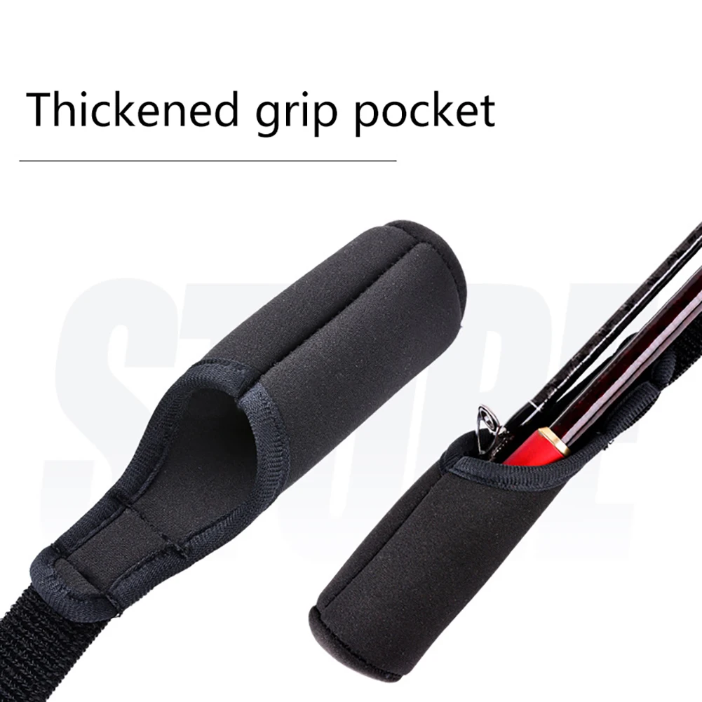 Pesca Rod Holder Strap Pesca Rod Shockproof Strapping Wrap Respirável respingo-resistente ao desgaste Peixe ao ar livre Ferramenta