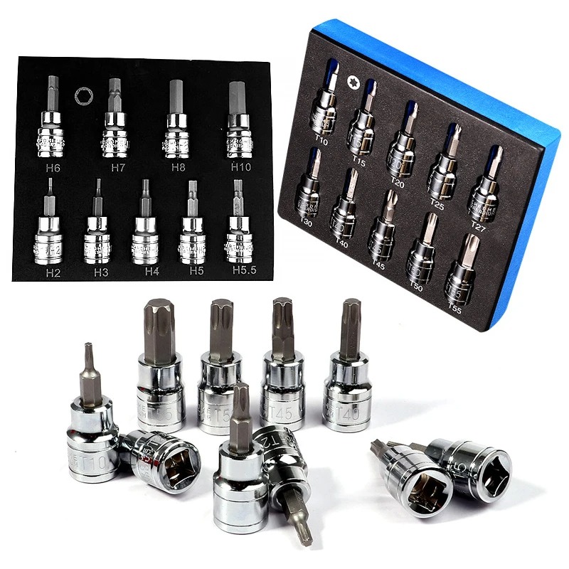 3/8 Inch Hex Bit Socket Set Sturdy Allen Key Sockets 3/8inch Drive Drill Metric Tools Kit Durable Impact Socket Set