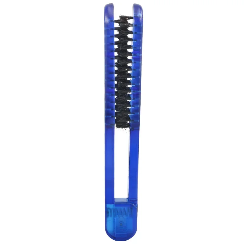 Pro Ceramic Straightening Comb Double Sided Hair Brush Clamp Hairdressing Natural Fibres Bristle Hair Comb Hairstylig Tool: Red