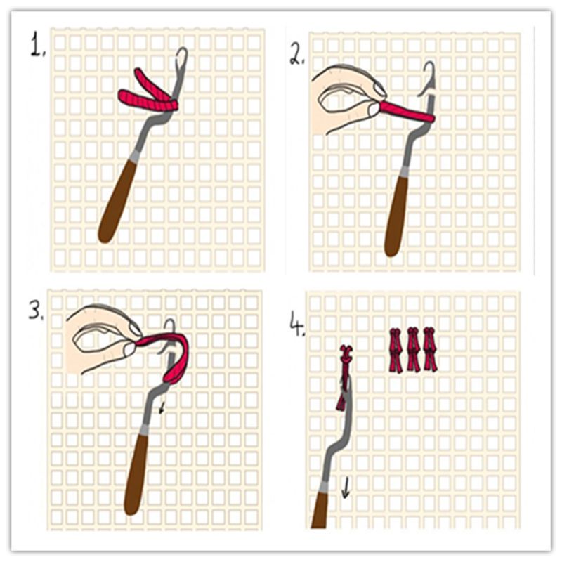 Animals DIY Latch Hook Rug Kit 3D Segment Embroidery Pillow Wool Cross Stitch
