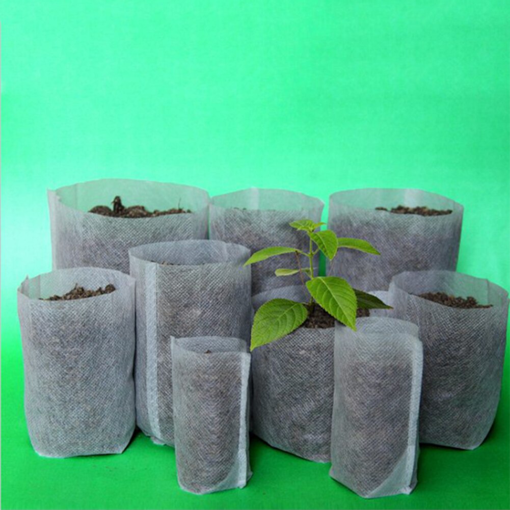 100 Stuks 8*10 Cm Afbreekbaar Milieuvriendelijke Zaailing Zakken Non-woven Plant Kwekerij Zakken