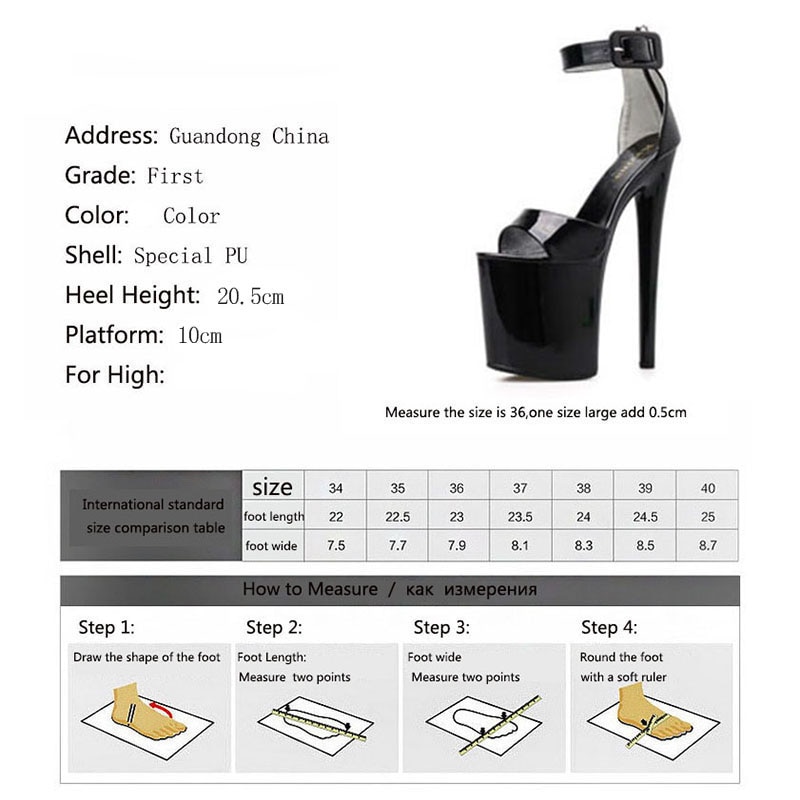 Ltarta Vis Teen Platform Super Hoge Hakken Sandalen Model T 20Cm Stadium Catwalk 35 41 Grote Size Hoge-Hak Sandalen Jxq