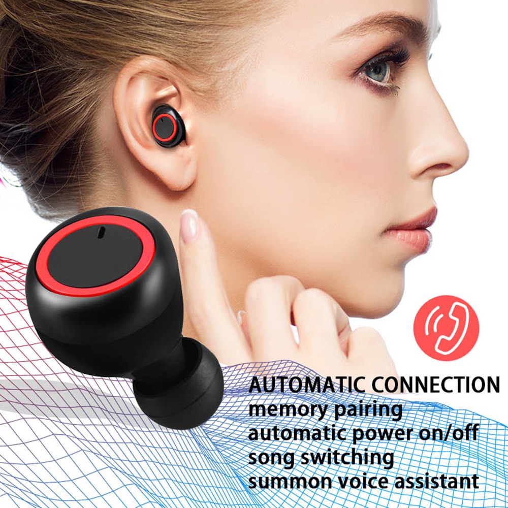 Trådløse hovedtelefoner tws bluetooth høretelefoner sport håndfri trådløst headset med mikrofon mini øretelefoner til xiaomi telefon