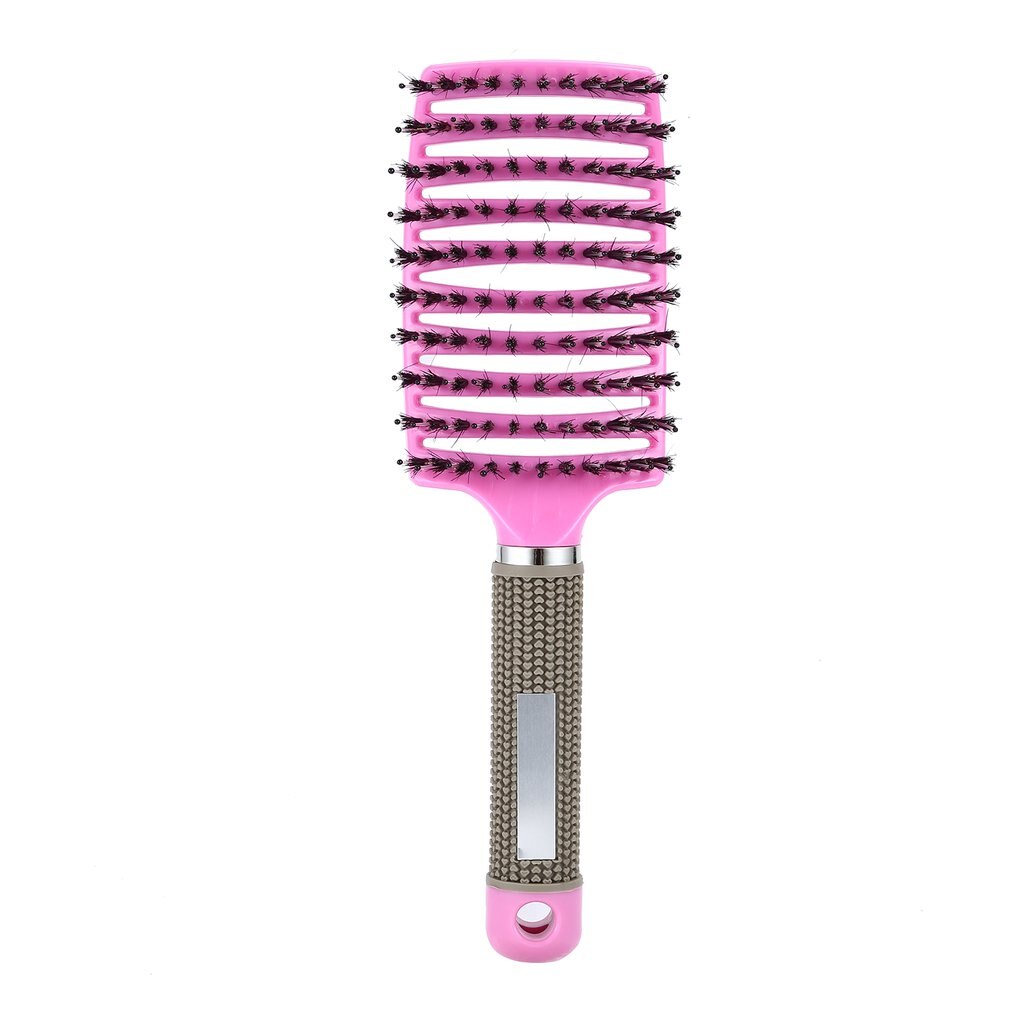 4 farger kvinner hårmassasje kam Bryst og nylon hårbørste våt krøllete detangle hårbørste til salong frisør styling verktøy: 4