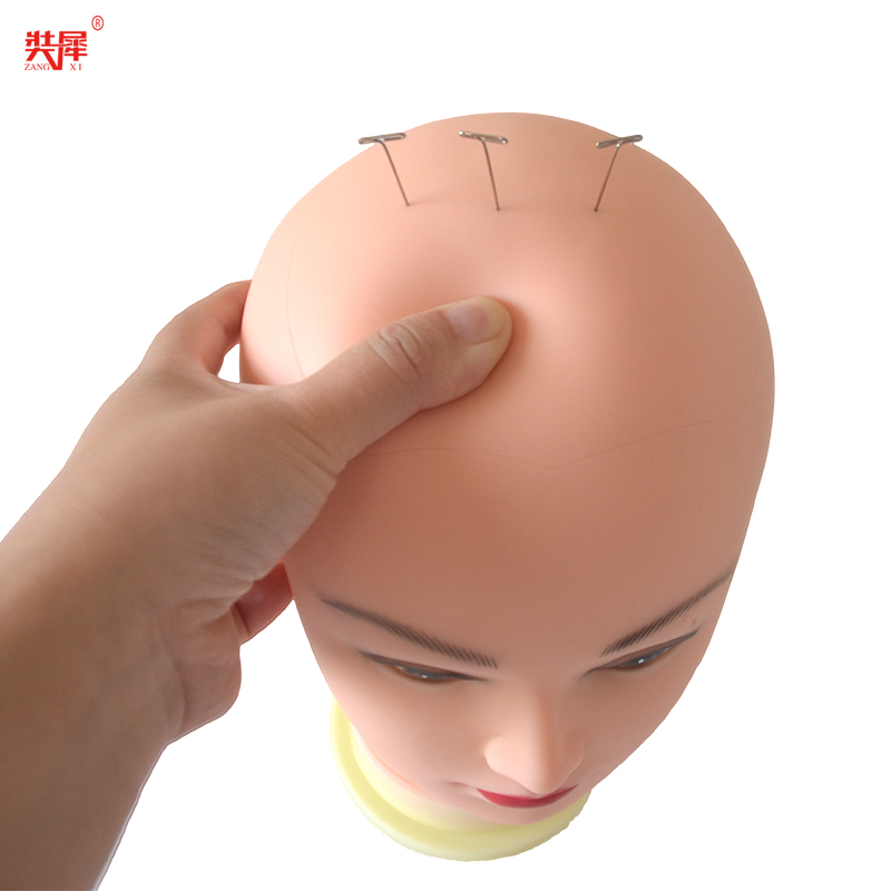 Meget blødt skaldet hoved paryk stativ til hat glas paryk display paryk gør frisure træning massage mannequin hoved paryk hoved stativ