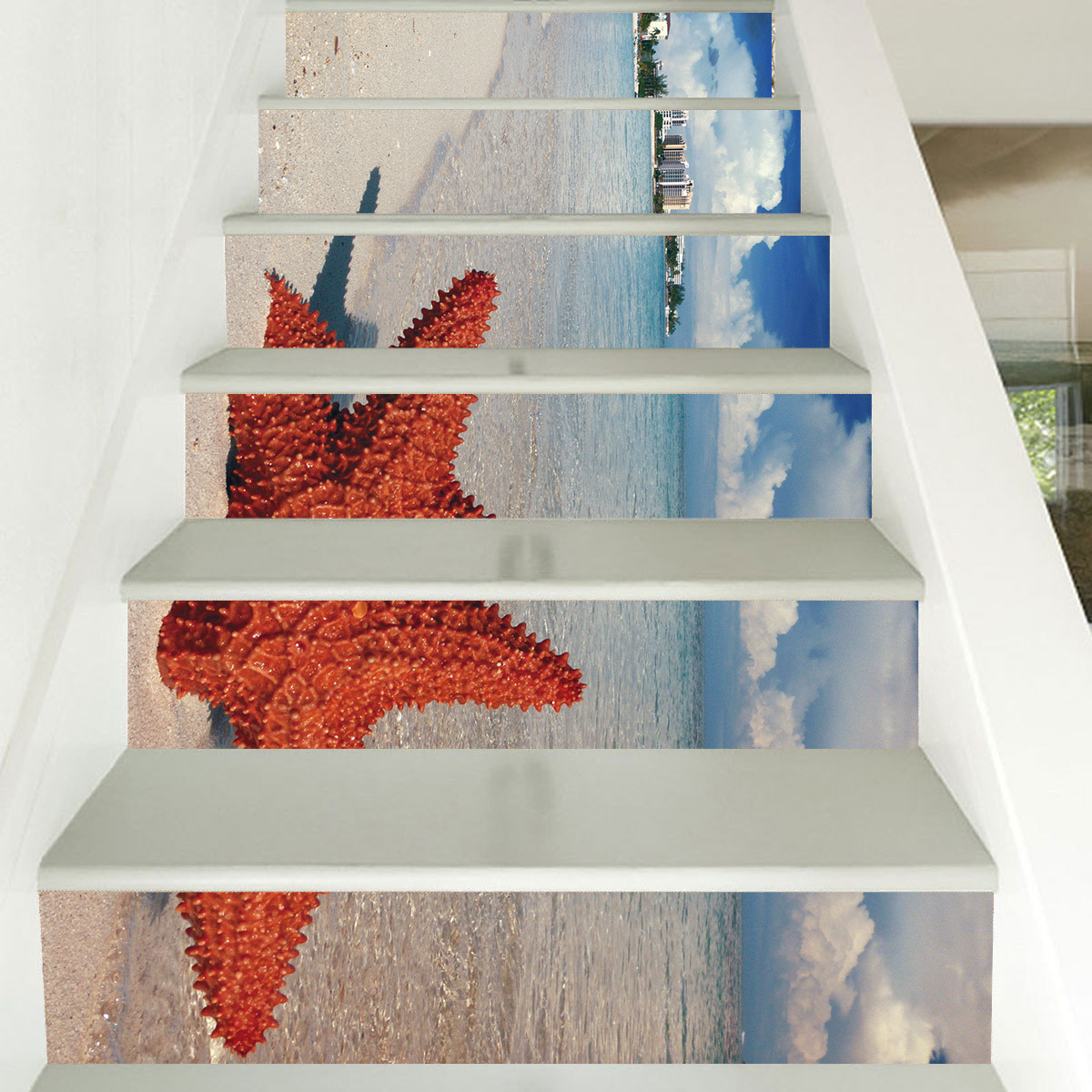 Ocean series Stairs Mural Stickers DIY Self-Adhesive Decal Wallpaper for Ocean Theme Hotel and Restaurant Home Decoration: 10