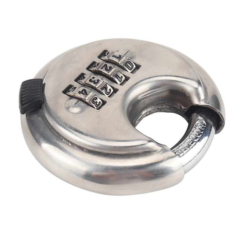 4-Digit Combination Security Round Padlock Resettable Lock Heavy Duty Stainless Outdoor Shed Locker