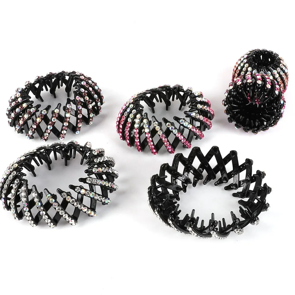 Frauen Haar Clips Kristall Vogel Nest Haar Klaue Brötchen-hersteller Hairgrip Haarnadeln Mädchen Pferdeschwanz-Halfter Klemmen Headwear Haar Zubehör