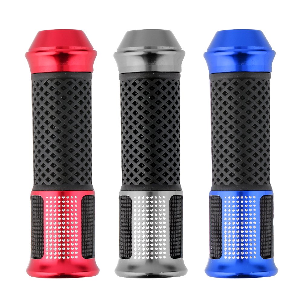 2x Motorcycle Handle Bar Sport Metalen Rubber Gel Hand Grips Vervanging