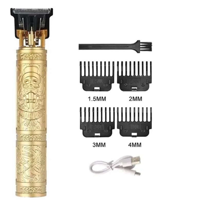 Professioneller Haarschneider, digitaler USB-wiederaufladbarer Haarschneider für Männer, Haarschnitt, Haarschneider, Friseurmaschine, Herren-Trimmer, Rasierer: Rosa