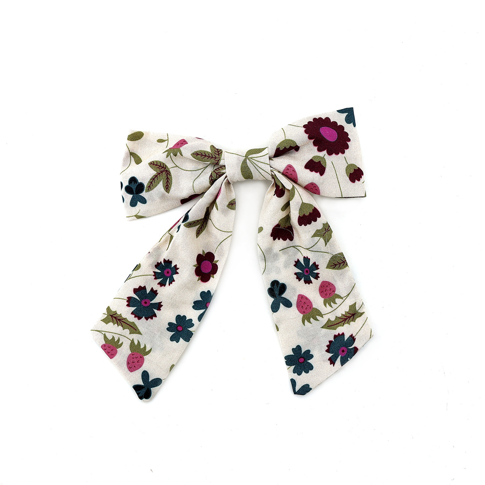Diadema con estampado Floral a cuadros para niña, diadema a la , accesorios para el cabello con lazo y colorido, diadema con clip para lazo: Plata
