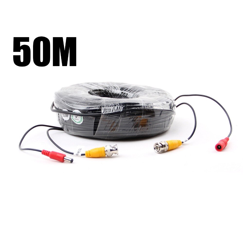 BNC Cable 5M/10M/18.3M/20M/30M/40M/50M Optional CCTV Cable Video Output DC Plug Cable for AHD/Analog BNC System DVR Kit