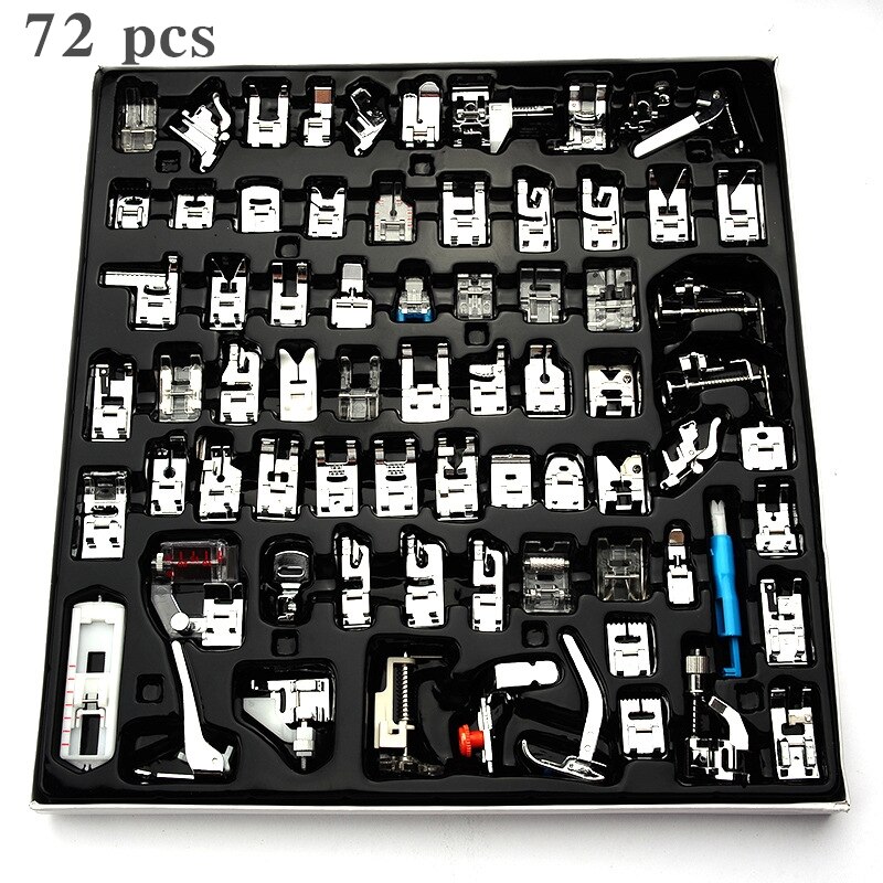 32/52/62/72 pcs Sewing Machine Supplies Presser Foot Feet for Sewing Machines Feet Kit Set With Box For Brother Singer Janome: 72 pcs
