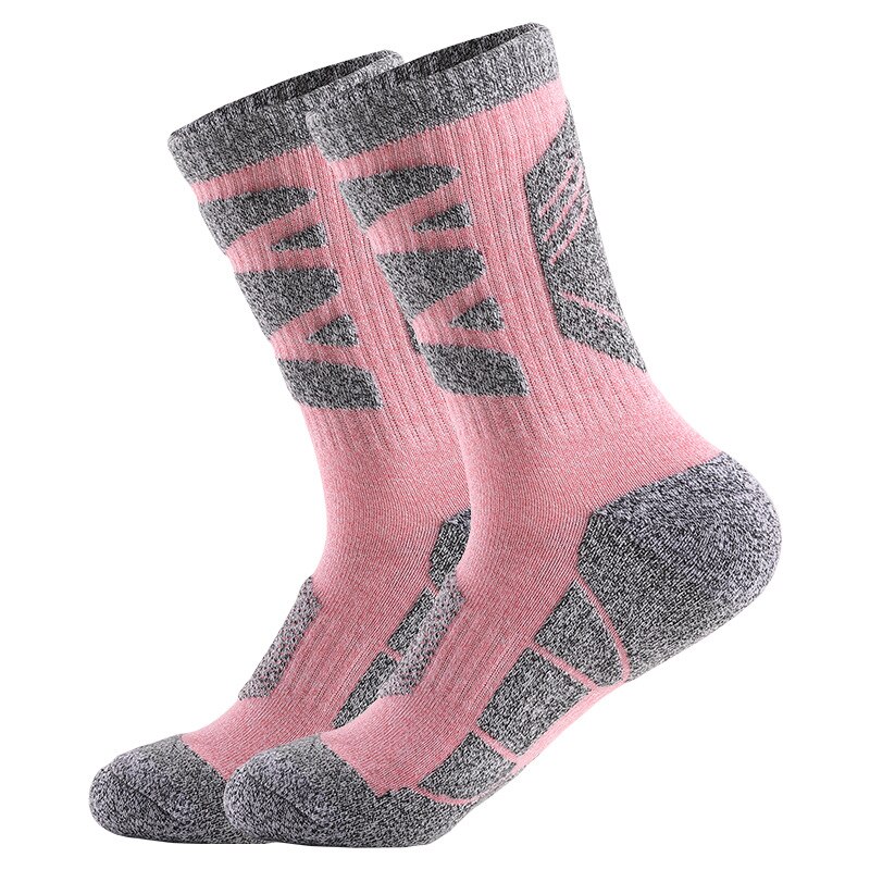 Neue Frauen Baumwolle Dicker Atmungsaktiv Warme Laufschuhe Socken Wicking Schweiß Klettern Wandern draussen Sport Socken: Stil 5 / L EU 39-42