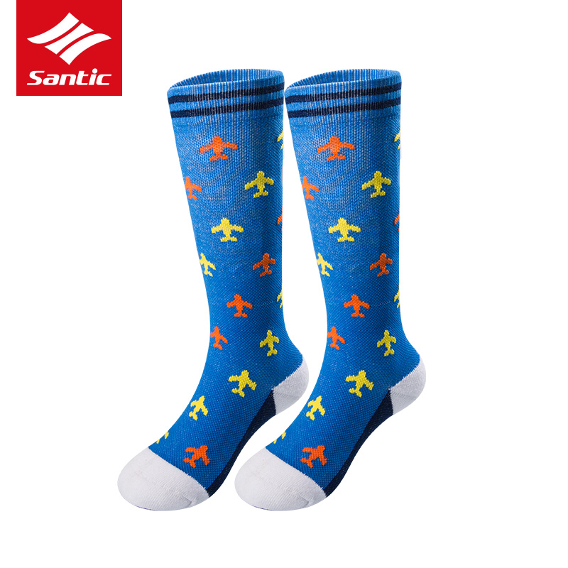 Santic Profrssional niños Balance Bike medias transpirables encantadores calcetines de ciclismo niños niñas calcetines de seguridad deporte 4 colores: Blue