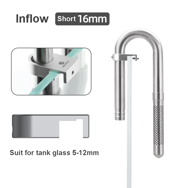 AQUAPRO-Mini tubos de espumadera de entrada y salida de acero inoxidable, filtración de peces y camarones, accesorios para acuario, filtro de salmuera Akvarium y camarones: YELLOW