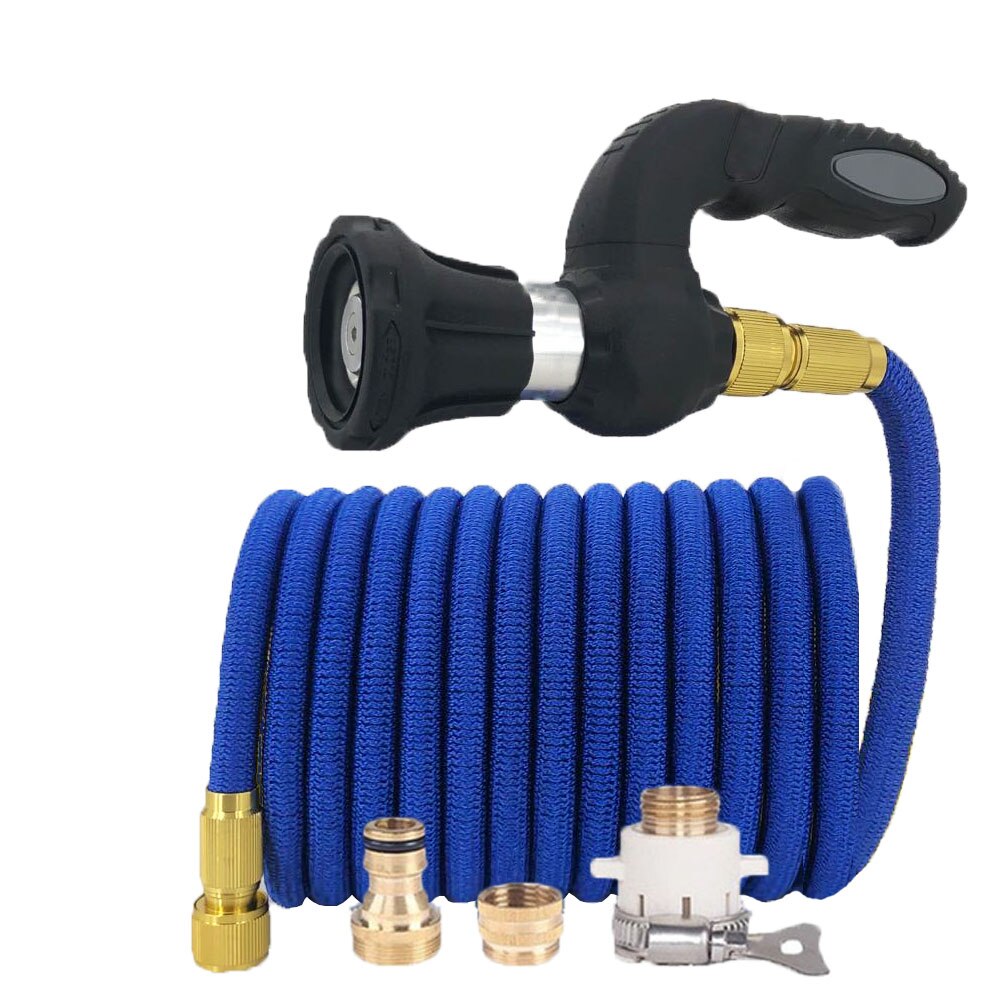 Puissant tuyau électrique | Blaster buse de pompier, pelouse, jardin, Super puissant, maison Original, lavage de voiture avec tête de bulbe, eau votre pelouse: 75ft-22.5m / Black