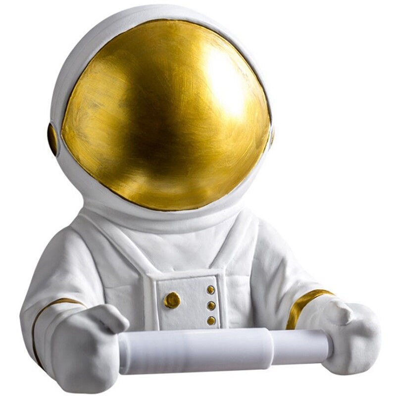 Nordic Astronaut Paper Towel Roll Holder And Dispenser Tube Toilet Rack Toilet Wall Hanging Tissue Ornament: Gold