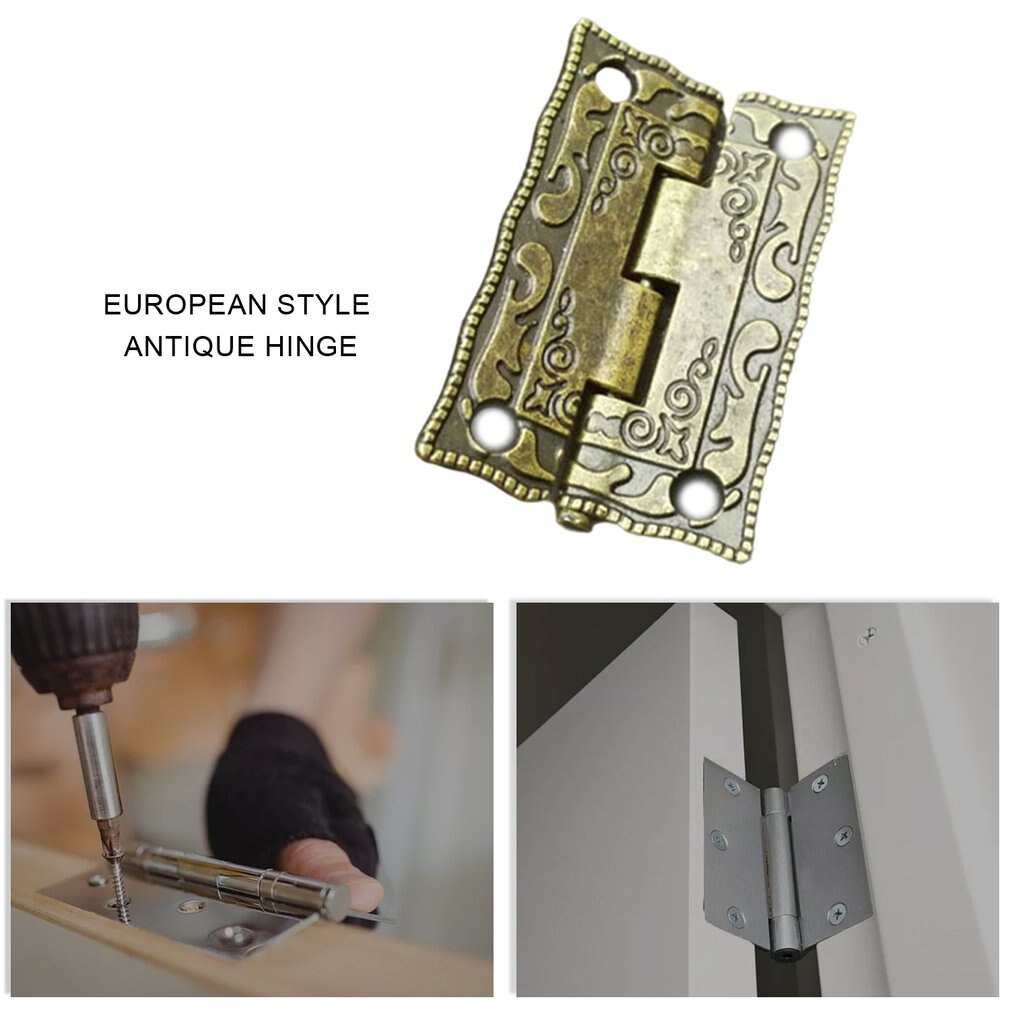Mini Vintage Antique Carbinet Drawer Hinge Wooden Furniture Jewelry Box Brass Hinge Furniture Hinge