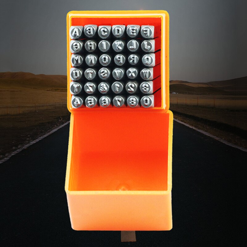 36 Pcs Stainless Steel Letter Number Stamps Punch Set Hardened Metal Leather Craft Stamp Tools Kit _WK