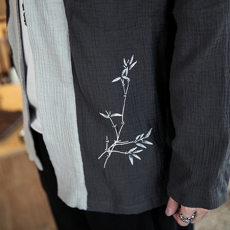 Kinesisk bluse 5xl Plus størrelse menn cardigan skjorte langermet bomull lin kinesisk kåpe tradisjonelle kinesiske klær mann 10768