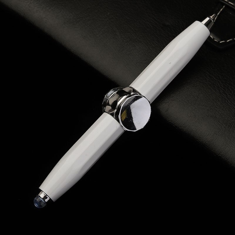 Fidget Spinner Toy kulkowe długopisy wielofunkcyjne EDC antystresowy Relief Metal Shell dzieci dorosłych Stress Relief metalowe pisanie długopisy: White