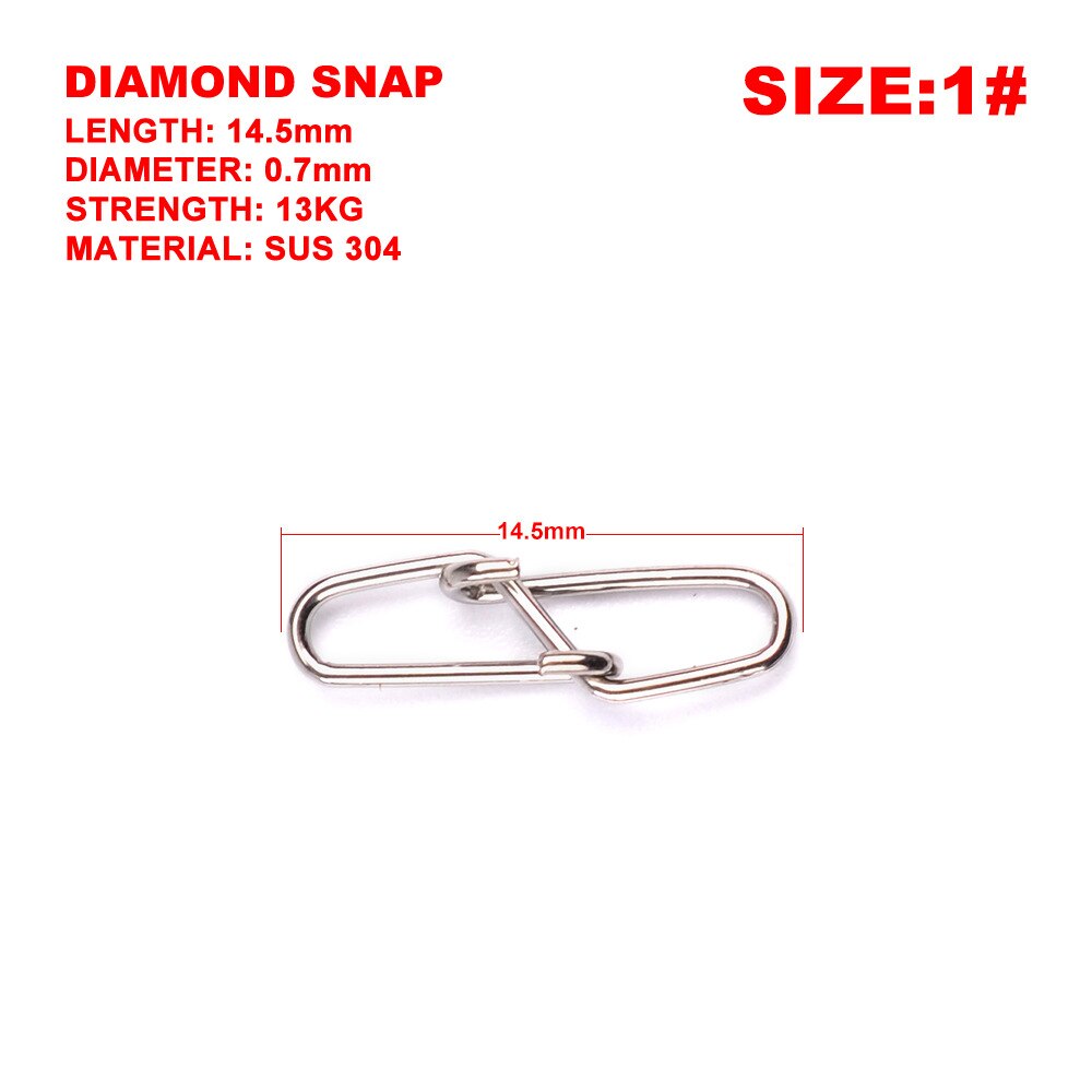 30pcs/bag Stainless Steel Hook Fast Clip Lock Snap Swivel Solid Rings Safety Snaps Fishing Hook Connector Fishing Gear