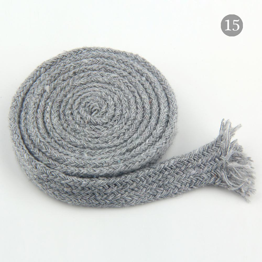 Cuerda de algodón de 10mm, cordón trenzado plano, tejido Multicolor para bolso, artesanía hecha a mano, costura textil para el hogar, 5 yardas: Plata