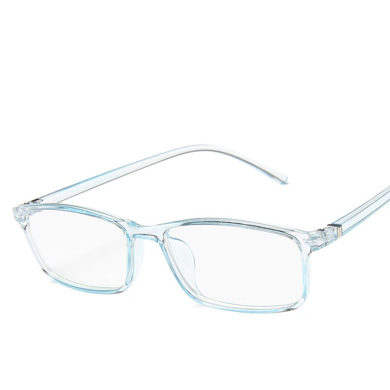 Lille stel kvinder briller briller stel transparent farve firkantet brille stel plus uv blå film: Klarblå