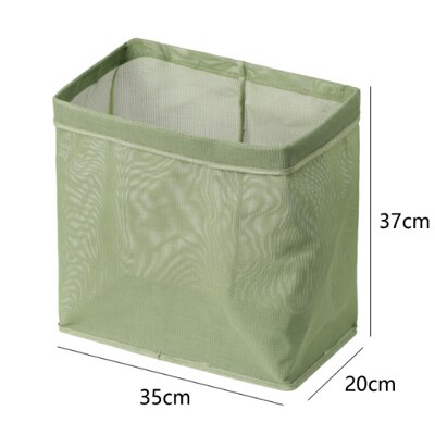 Vægmonteret vasketøjskurv husholdningsopbevaringskurv badeværelse vasketøjskurv multifunktionel opbevaringskurv: Grøn