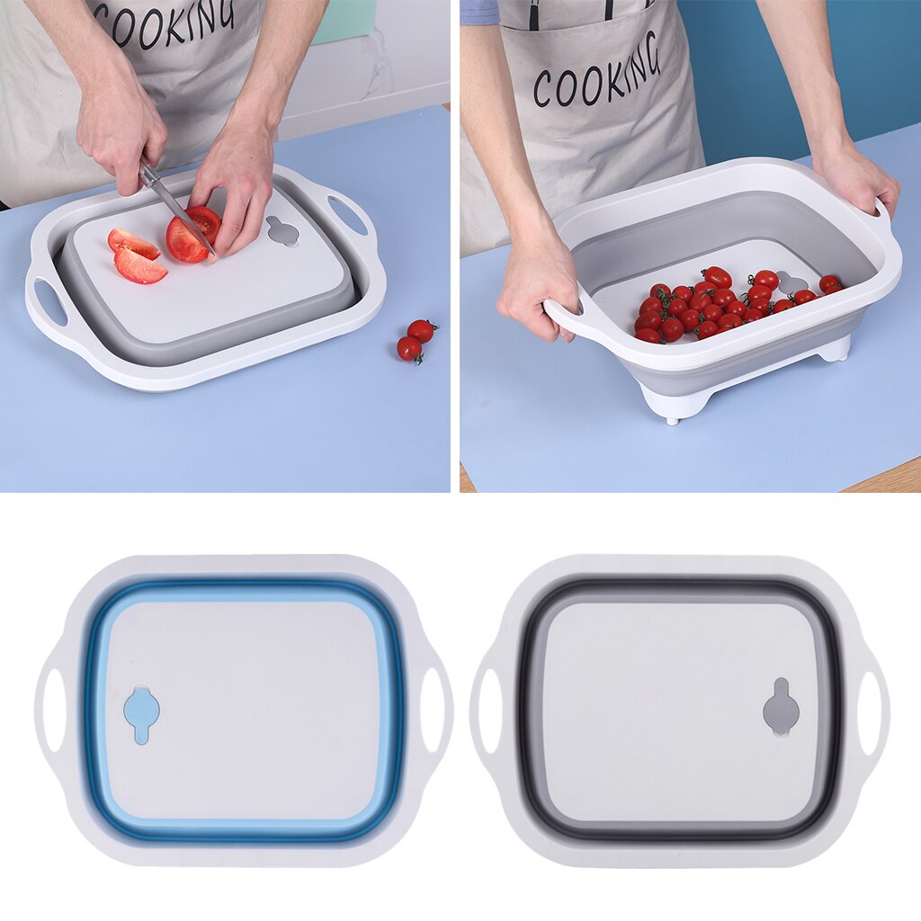 Bassin pliable Portable avec bouchon de vidange pour le lavage des légumes de fruits de cuisine