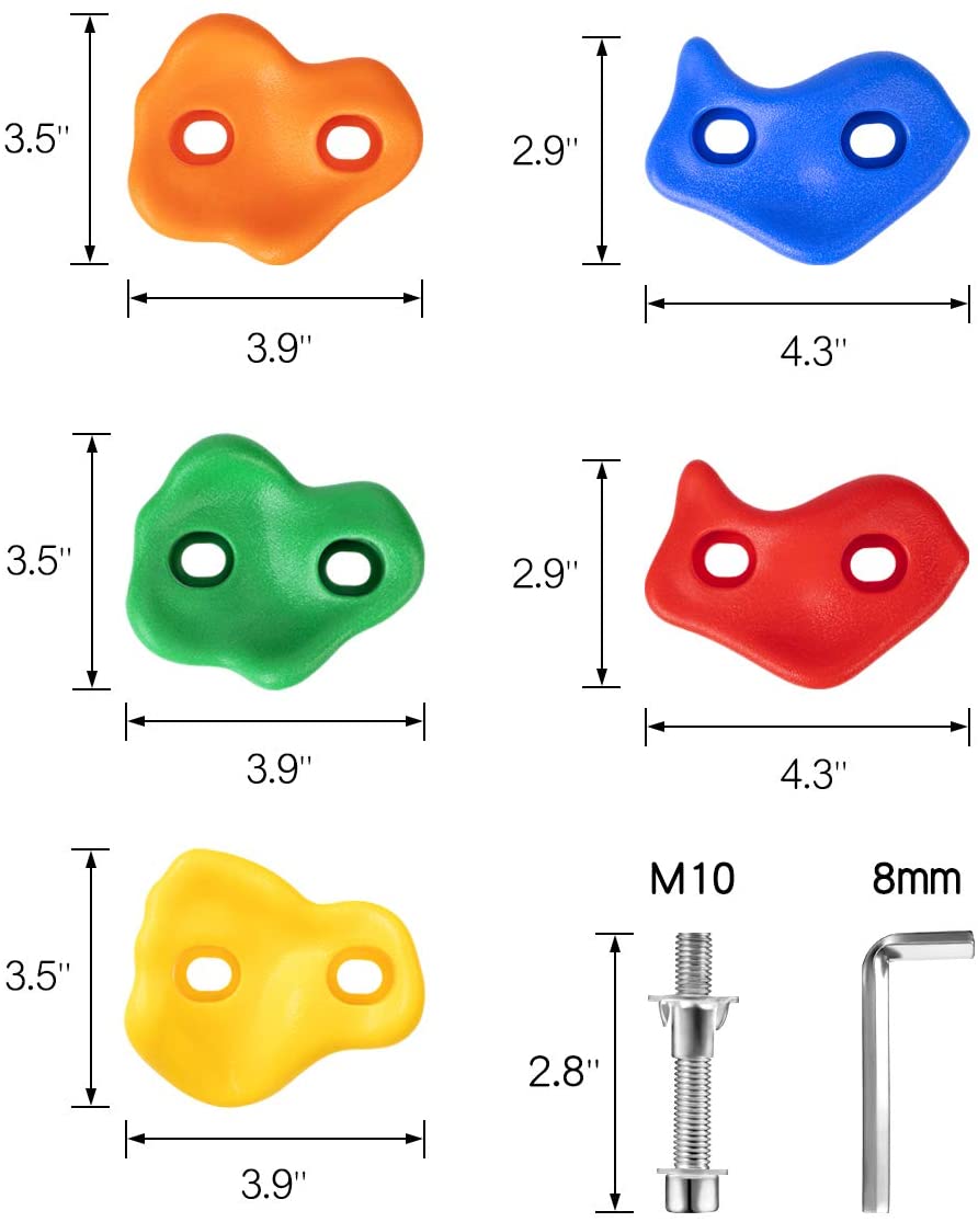 25Rock Climbing Holds for Kids,Climbing Rocks for Indoor Outdoor Set,Rock Wall Grips Kit and 2Inch Mounting Hardware