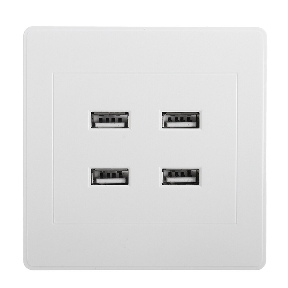 4 Port USB Wall Charger Plate Coupler Outlet Power Socket Plug Panel Wall Plate Socket Keystone Faceplate Sockets