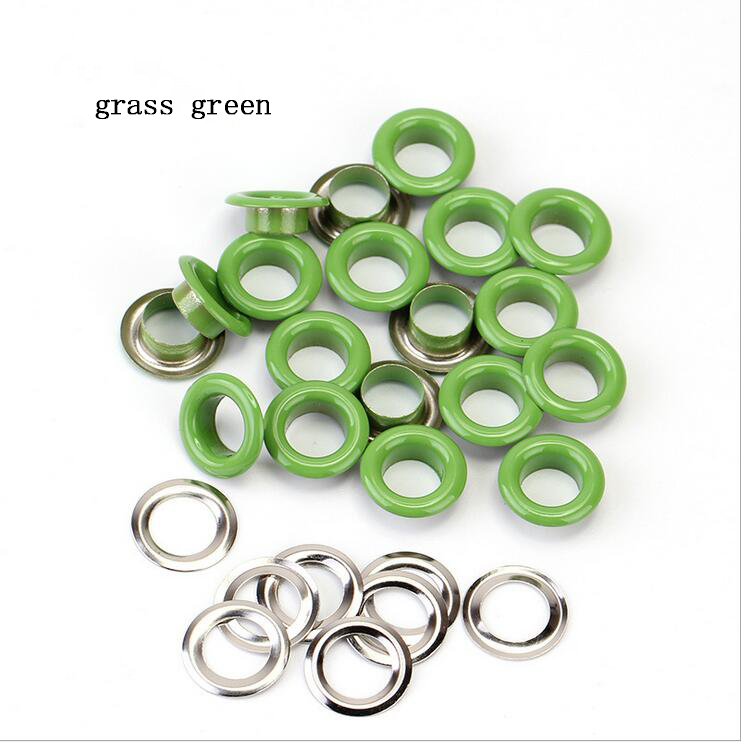 Œillets métalliques pour Scrapbooking, 10x17x5mm, 100 pièces, embellissement pour bricolage, vêtements de travail, couture, vêtement: grass green