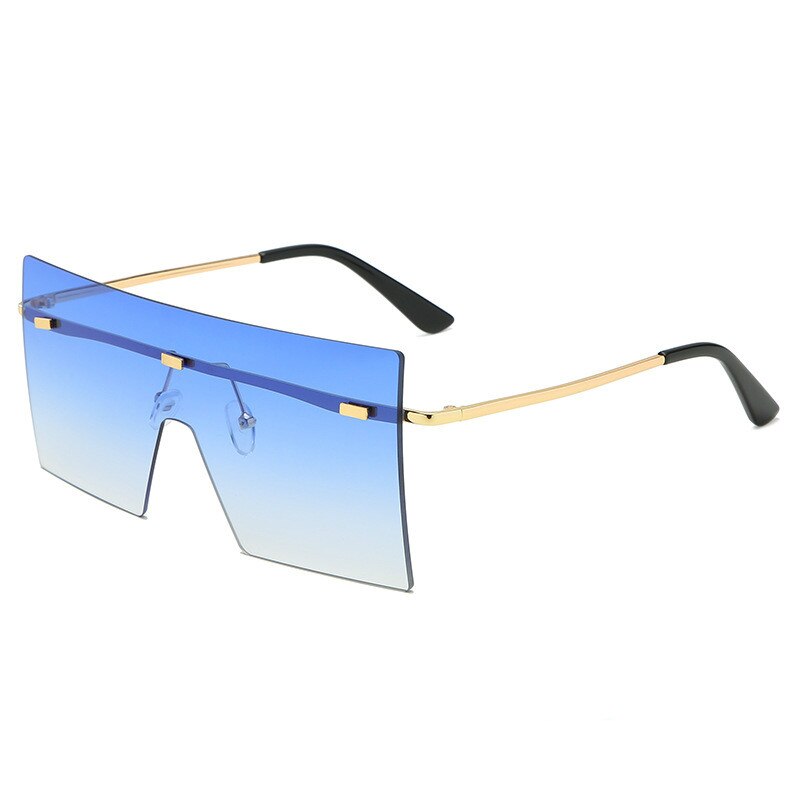 Gafas de sol planas para mujer, lentes de sol unisex con degradado cuadrado de gran tamaño, estilo Vintage Retro, Anti-UV: gradient blue