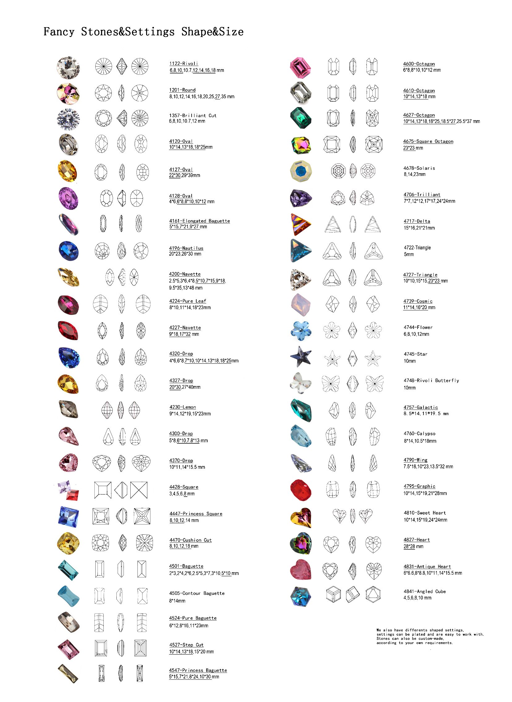 Yanruo redondos strass garra configurações de prata chapeamento de costura de alumínio cristal grânulos base pedestal quadro