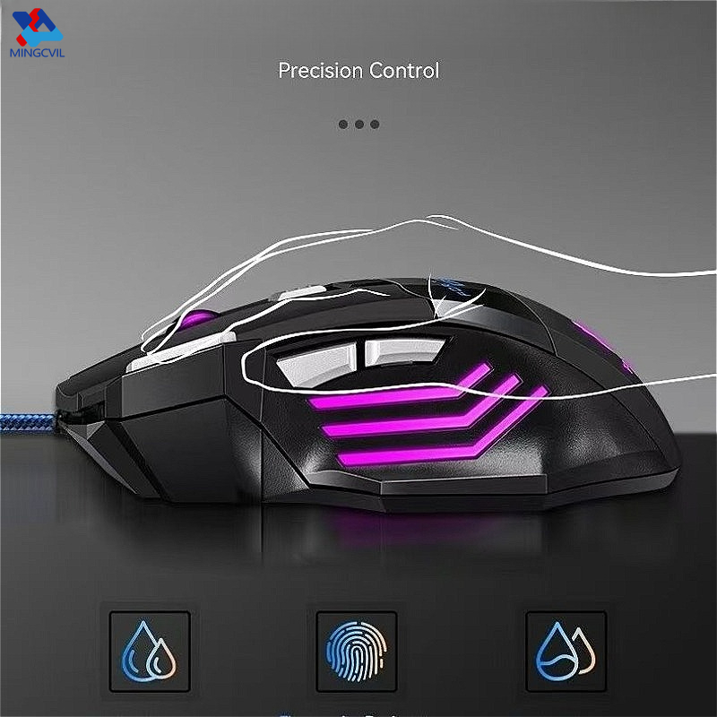 MINGCVIL Maus einstellbare DPI USB Gaming Maus RGB Hintergrundbeleuchtung Ergonomische Spiel Mäuse 7D Esports Wired Maus für Laptop PC Gamer