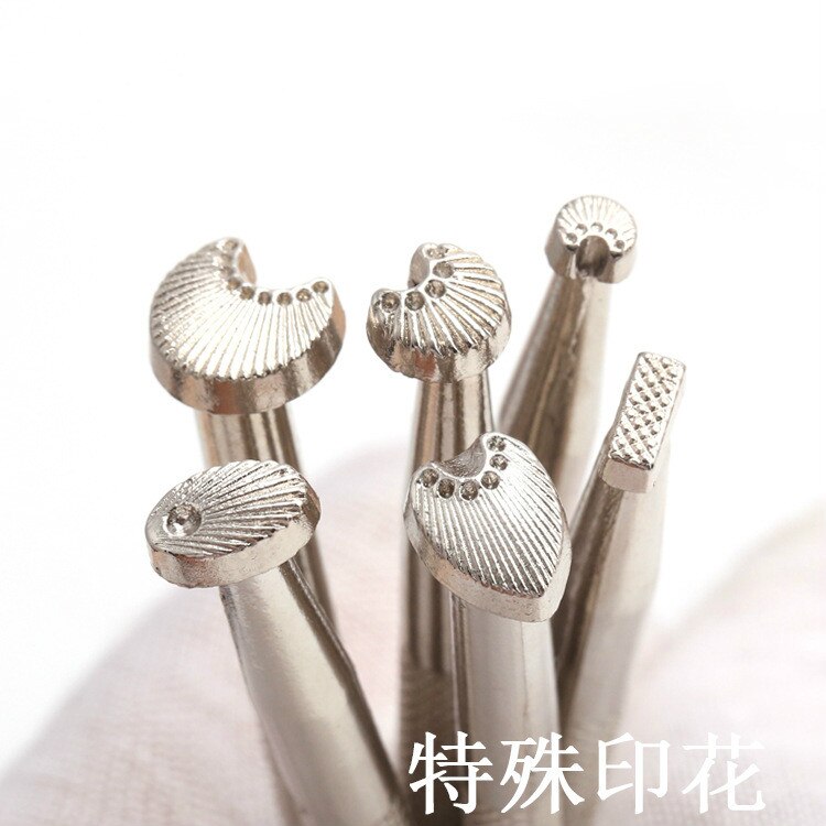 DIY Leather Craft Carving Art Leathercraft Leather Stamps Printing Tool,for Wallets Shoes Backpacks Belts Patterns Metal Tools