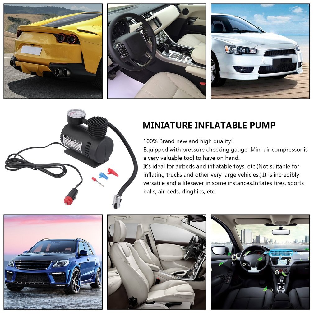 Mini 12V Inflator Pomp Speelgoed Sport Elektrische Pomp Draagbare Mini Compact Compressor Pomp Tyre Air Inflator