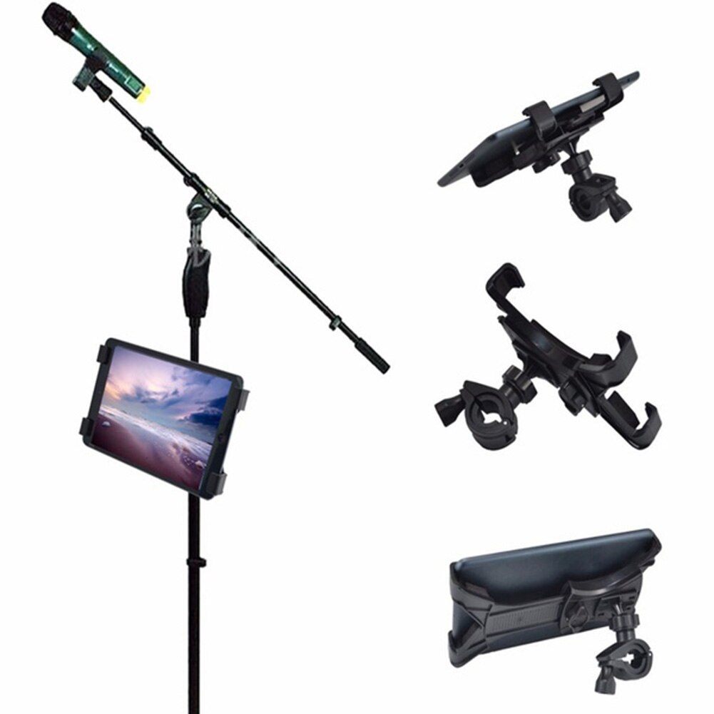 Universal 7"-10" Tablet Mount Holder Microphone Music Stand Clamp Bike