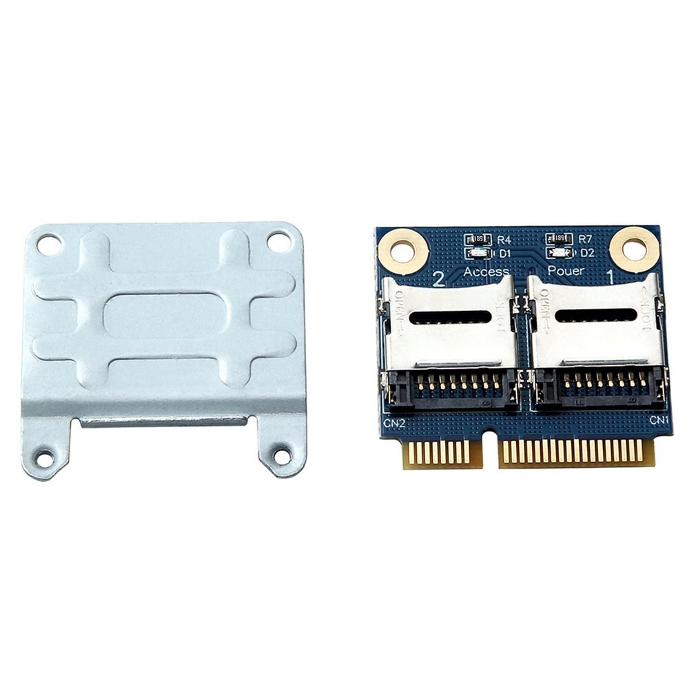 Mini Pcie To 2 Micro Sd Adapter Card Mini Pcie To Dual Tf Notebook Ssd Card Reader Microsd Card Dual Card Reader