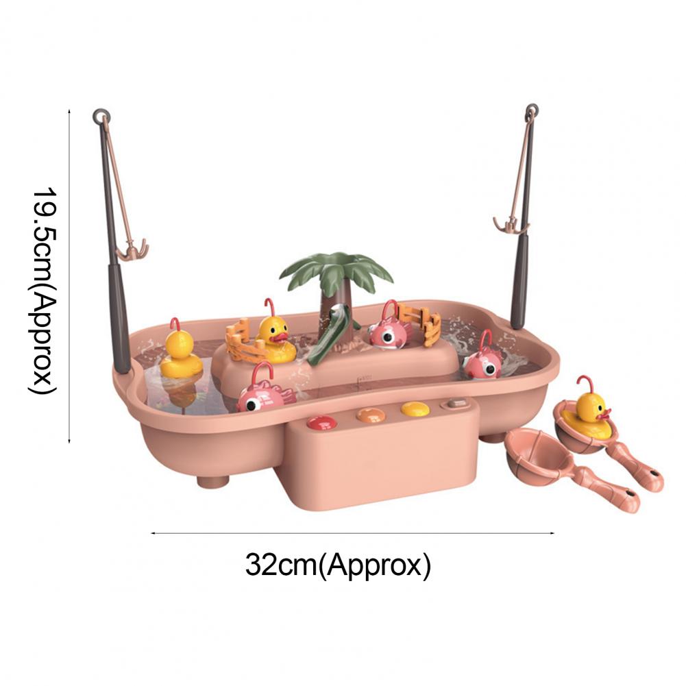 1 Set giocattolo da pesca Musical Electronic Duck Design pesca rotante elettrica gioca gioco giocattolo per l&#39;intrattenimento domestico per bambini