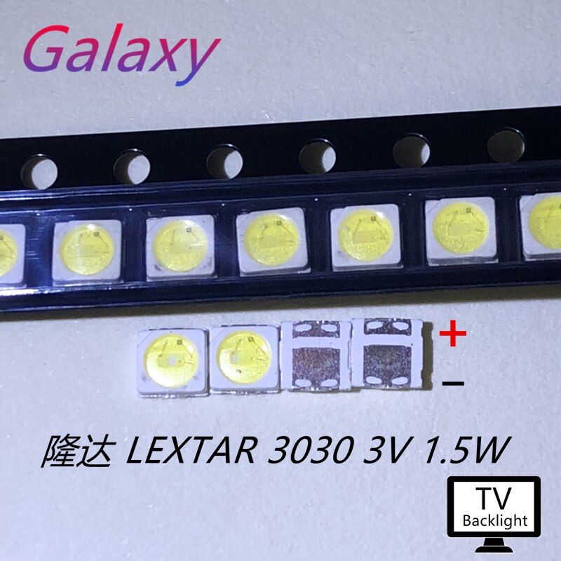 Lextar retroiluminación LED de alta potencia LED 1,5 W 3030 3V blanco 150-187LM PT30W45 V1 aplicación de TV 3030 smd led diodo LEXTAR 500 Uds