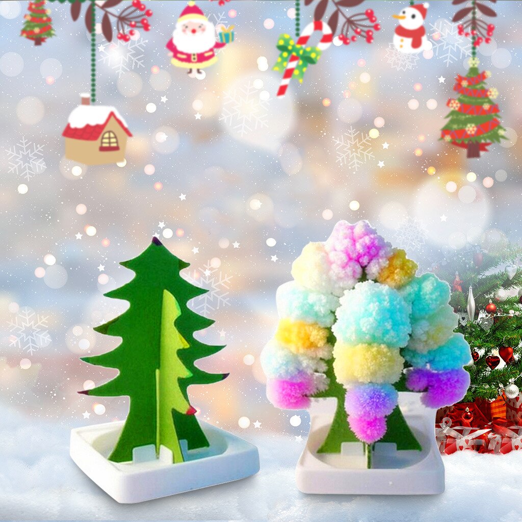 2pc Paper Tree Flowering Toy Colorful Magic Tree Paper Crafts 10ml