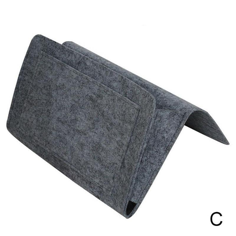 Bed Side Storage Bag Felt Bed Sofa Side Pouch Remote Bedside Organizer Hanging Caddy Holder Pockets Storage Control Bed Pocket: Dark Gray