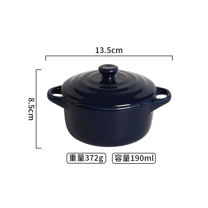 Waterproof Stew Pot Ceramic Soup Pot with Lid Binaural Stew Pot Household Children's Bird's Nest Steamed Egg Special Stew Bowl: Royal blue